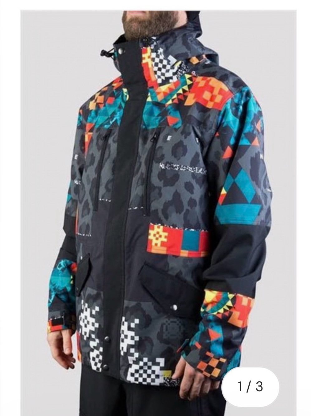 Neff Men's Daily Snowboard Jacket - Multicolor Graphic Print  - xl rare